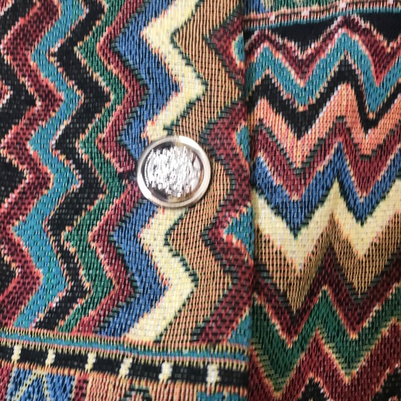 Geometric Patchwork Jacket | Boho Vintage-Style Tapestry Coat - Picture 11 of 12